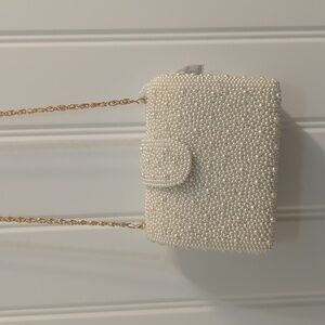 Vintage INGE Christopher Pearl Beaded Embellished Crossbody Evening Bag